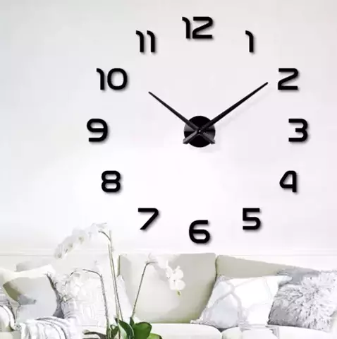 Zidni sat sa efektom zrcala - crna boja